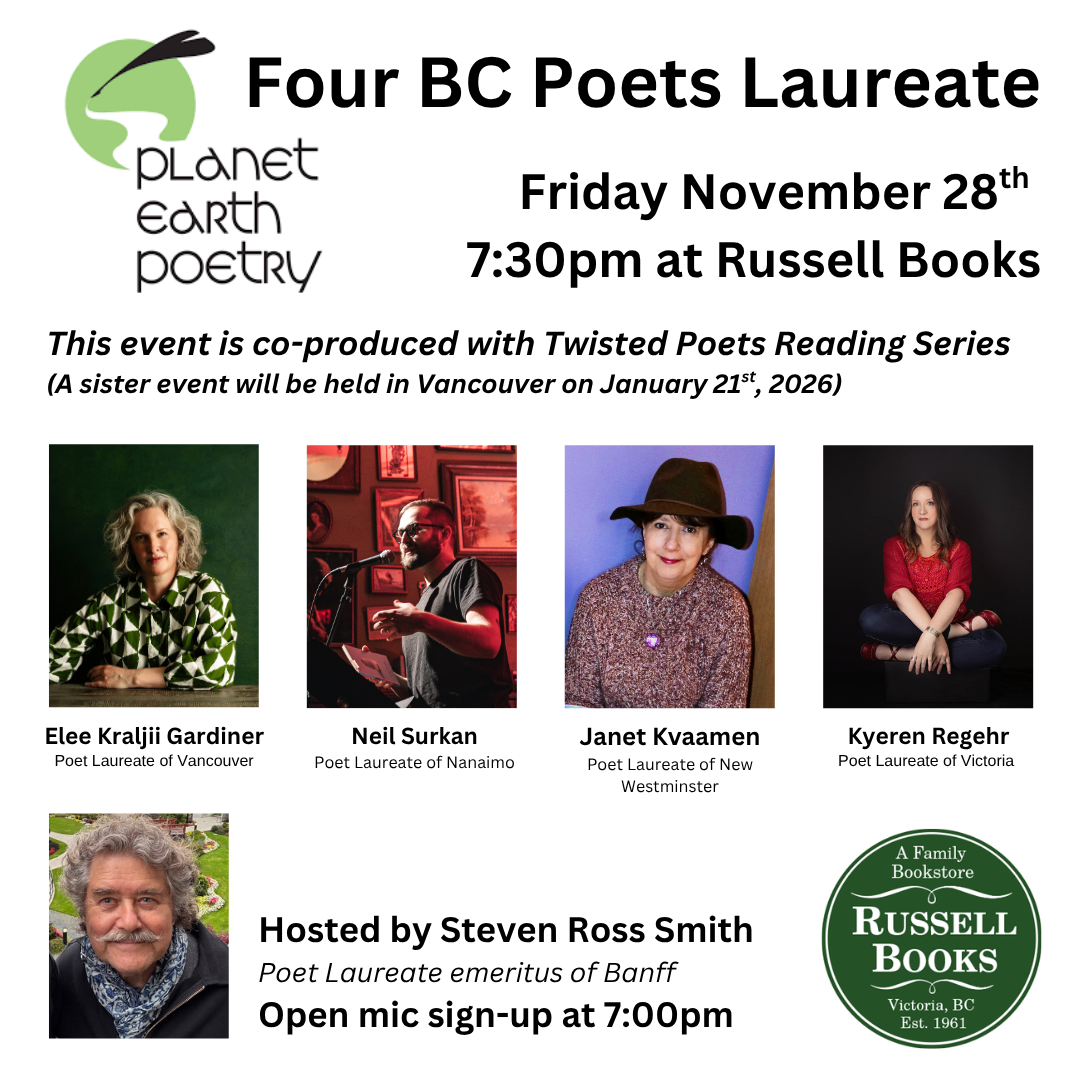 Four BC Poets Laureate, Friday November 28, 2025, Victoria, BC